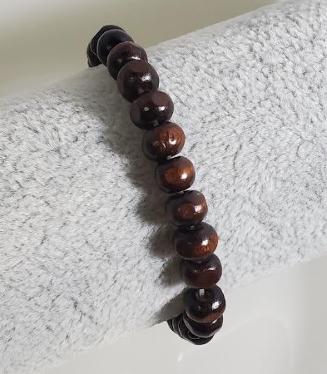 AZ1038 Brown Wooden Bead Bracelet
