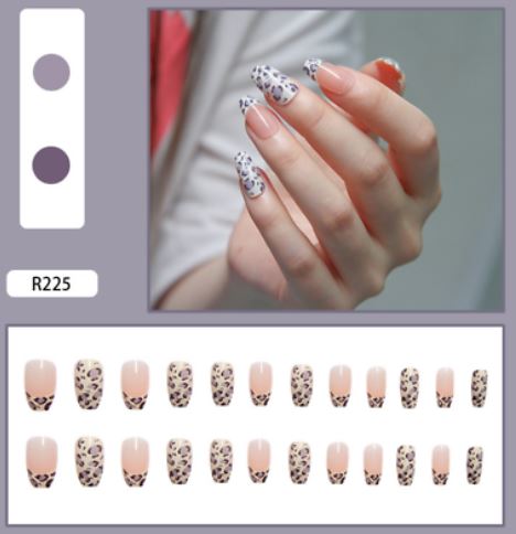 NS07 Long Plastic Ballerina Press On Nails 24 Pieces R225