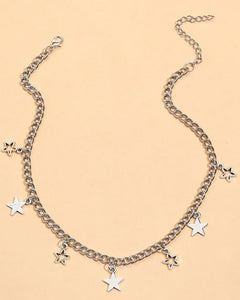N100 Silver Multi Star Necklace With FREE Earrings