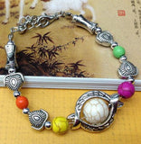 AZ1139 Silver Multi Color Stone Bracelet