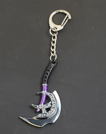 AZ1221 Silver Purple Sword Keychain