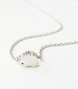 AZ1377 Silver Dainty Hedgehog Necklace with FREE Earrings