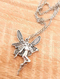 N438 Silver Fairy Necklace with FREE Earrings