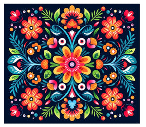 MP28 Folk Art Colorful Floral Mouse Pad