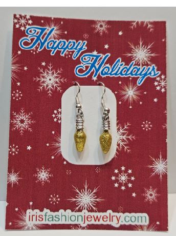 AZ1414 Gold Christmas Bulb Earrings