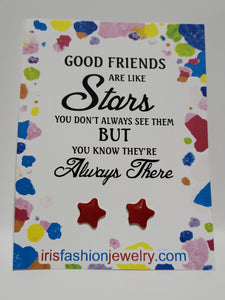 AZ1625 Friends Are Like Stars Earrings Red