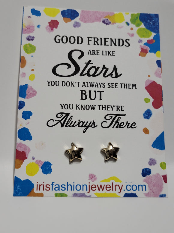 AZ1626 Friends Are Like Stars Earrings Gold