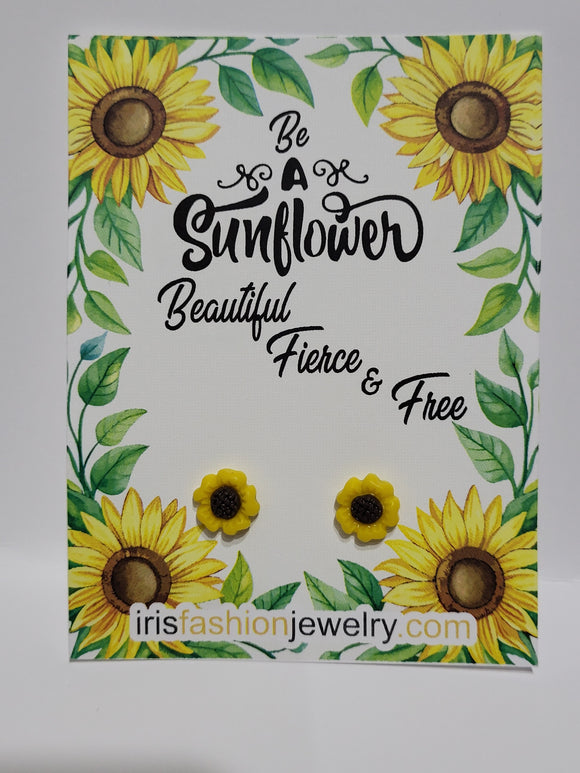 AZ1628 Be A Sunflower Earrings Small