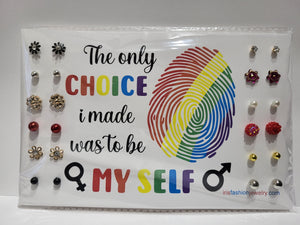 JC20 Choice To Be Myself Jumbo Earring Card Set 12 Pairs