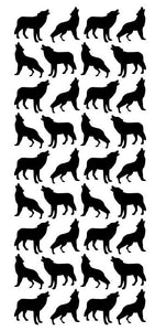 Black Wolf Stickers 1" DC18-070