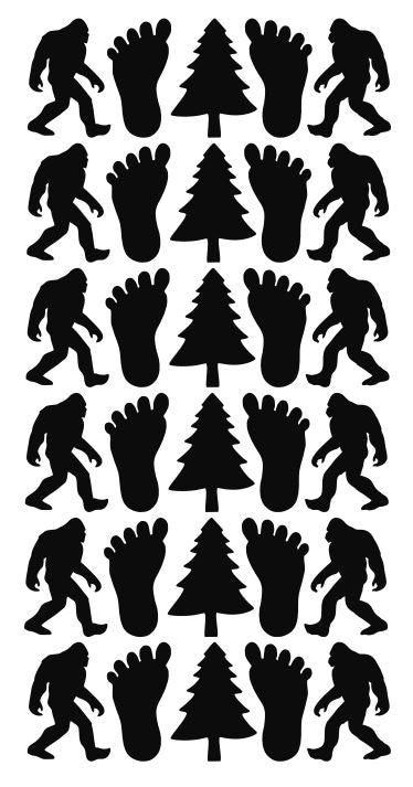 Black Stickers Bigfoot Sasquatch Sticker 1-1/4