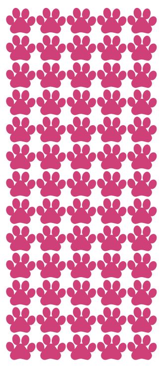 Hot Pink Paw Stickers 3/4