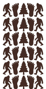 Brown Stickers Bigfoot Sasquatch Sticker 1-1/4" DC01-080