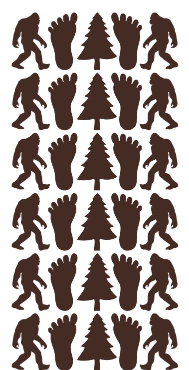 Brown Stickers Bigfoot Sasquatch Sticker 1-1/4