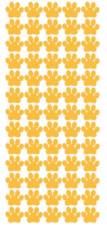 Golden Yellow Paw Stickers 3/4