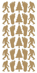 Gold Stickers Bigfoot Sasquatch Sticker 1-1/4" DC01-091