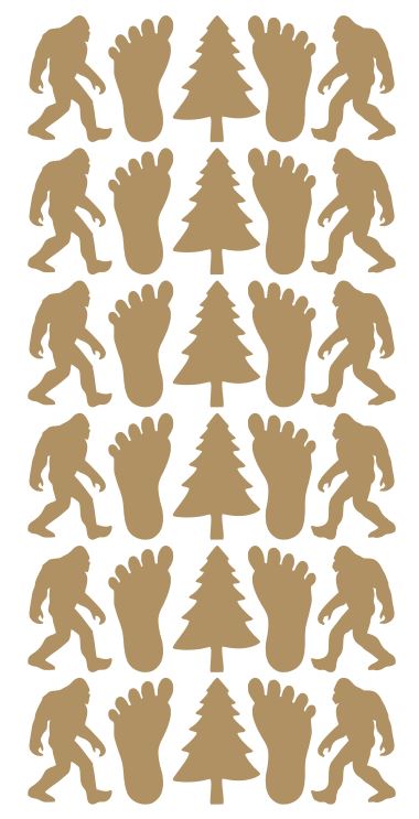 Gold Stickers Bigfoot Sasquatch Sticker 1-1/4