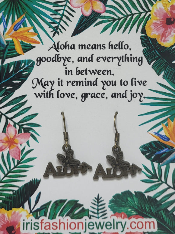 AZ257 Aloha Bronze Earrings