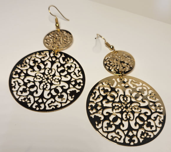 AZ232B Golden Color Circle Earrings