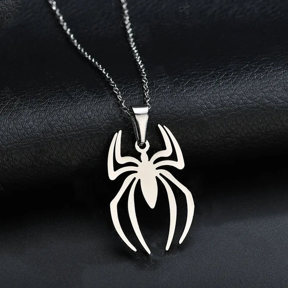 AZ1013 Stainless Steel Spider Necklace with FREE Earrings