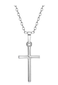 AZ975 Silver Color Cross Necklace with Free Earrings