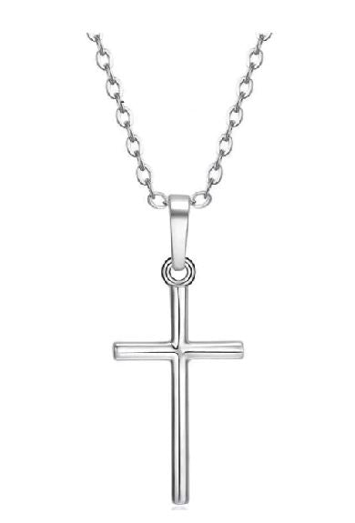 AZ975 Silver Color Cross Necklace with Free Earrings