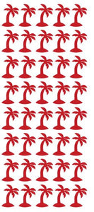 Red Palm Tree Stickers 1" DC11-032