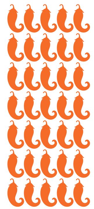 Orange Chili Pepper Stickers Sticker 1-1/4