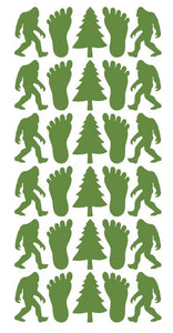 Moss Green Stickers Bigfoot Sasquatch Sticker 1-1/4" DC01