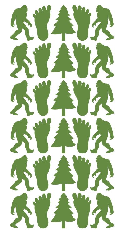 Moss Green Stickers Bigfoot Sasquatch Sticker 1-1/4