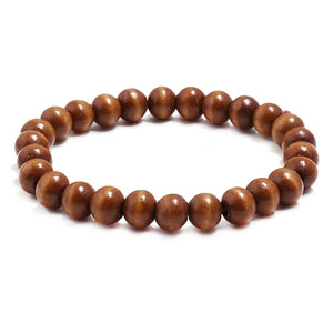 AZ1587 Light Brown Wooden Bead Bracelet