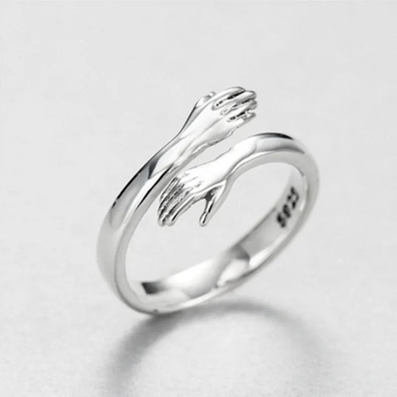 AZ176 Silver Color Adjustable Hands Ring