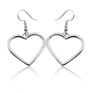 AZ1557 Silver Color Heart Earrings