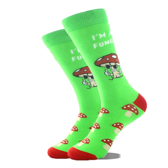AZ428B Green Fungi Mushroom Socks