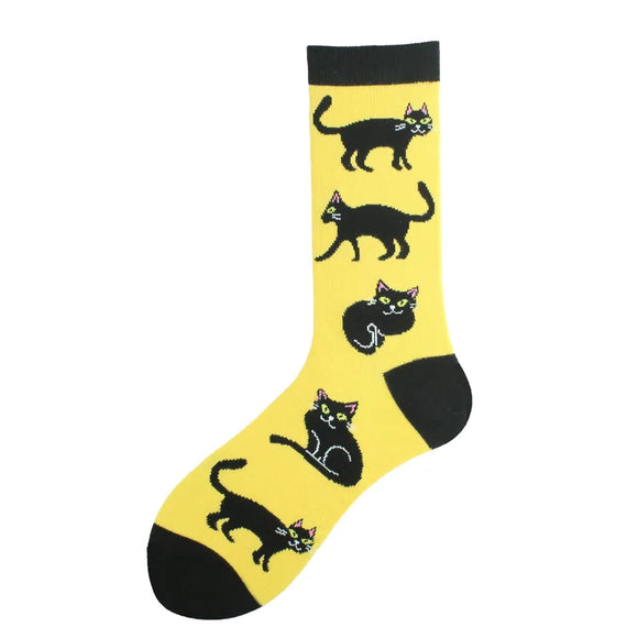 AZ429B Yellow Cat Socks