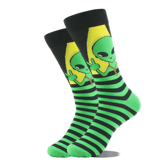 AZ449 Alien Peace Socks