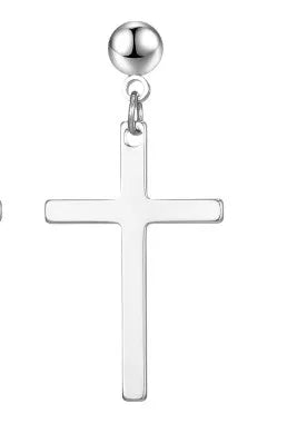 AZ839 Silver Color Cross SINGLE Earring