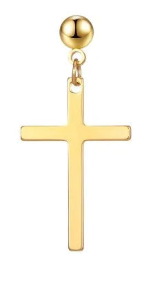 AZ751 Gold Color Cross SINGLE Earring