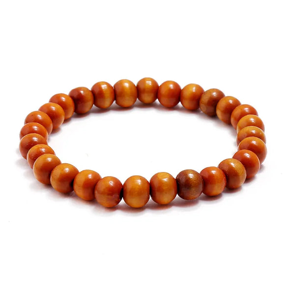 AZ992 Orange Wooden Bead Bracelet