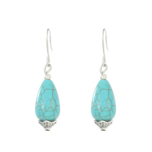 AZ749 Turquoise Hanging Bead Earrings