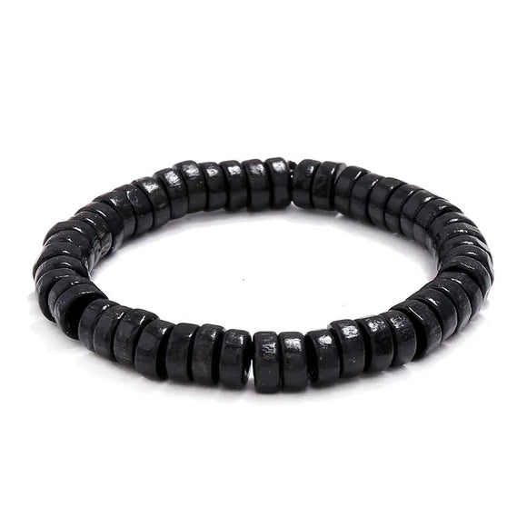 AZ650 Black Wooden Bead Bracelet