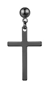 AZ750 Black Cross SINGLE Earring