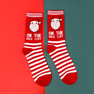 SF362 Santa Nice List Christmas Socks