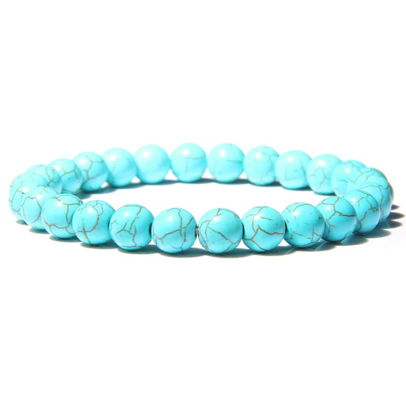 AZ44 Blue Crackle Bead Bracelet