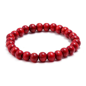 AZ170 Red Wooden Bead Bracelet