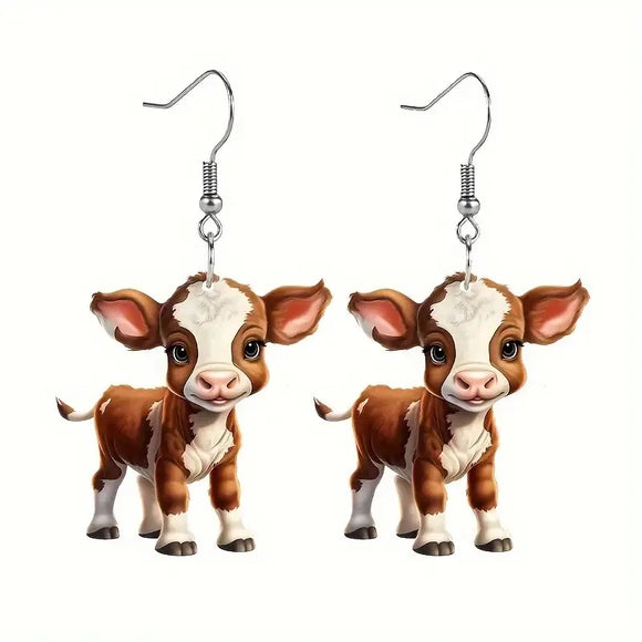 AZ779 Acrylic Cow Earrings