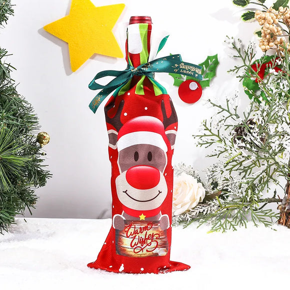 AZ801 Reindeer Festive Wine Bottle Cover