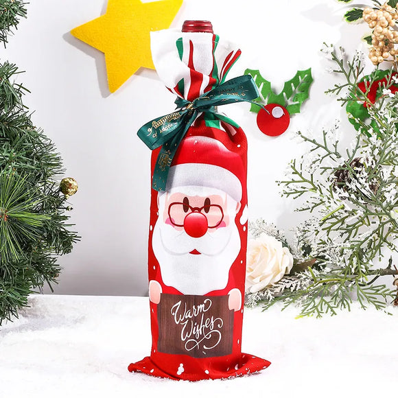 AZ887 Santa Claus Festive Wine Bottle Cover