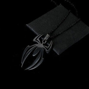 AZ1528 Black Steel Spider Necklace with FREE Earrings