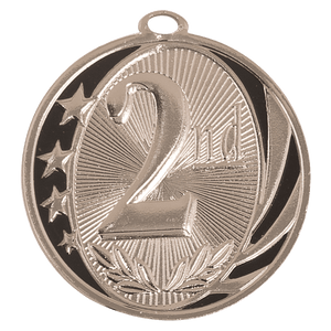 MS714 Silver Color 2nd Place MidNite Star Medal 2 Inch Round